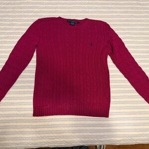 Ralph Lauren Fuchsia Cable Knit Sweater